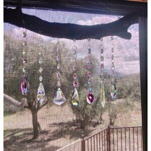 Sun Catchers with Crystals 7 Pcs Hanging Crystals Suncatchers for Windows